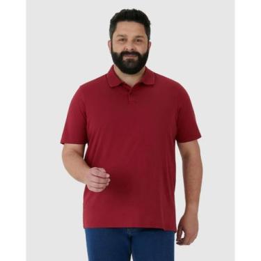 Imagem de Camisa Polo Malha Malwee Masculina Plus Size Ref. 87849, Vermelho escu