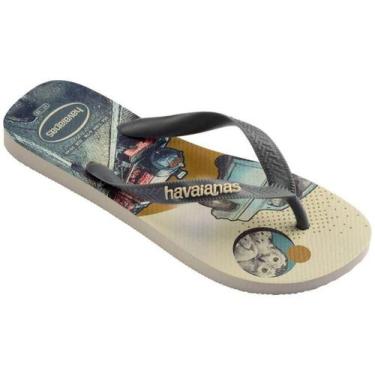 Imagem de Chinelo Havaianas Harry Potter Bege Palha Cinza, 41-42 BR