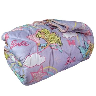 Imagem de Edredom Infantil Barbie Reinos Magicos Lilás Microfibra Solteiro Lepper
