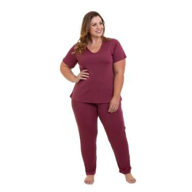 Imagem de Pijama Longo Liganete Vinho Sepie 1052-PL Plus Size, 50
