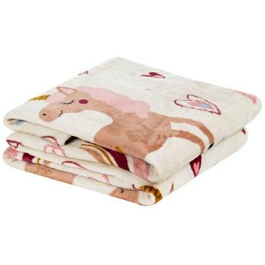 Imagem de Manta Solteiro Kids Flannel Microfibra 1 Peça - Unicornio - Bia Enxova