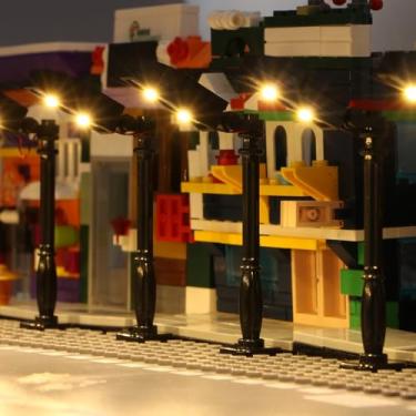 Imagem de TEDDOO 10PCS Compatible with Lego Building Block Street Lights DIY LED Lighting Kit City Set Block Gift Small Particle Building Block Lights 2039 11062 (Black Pillar Warm Light)
