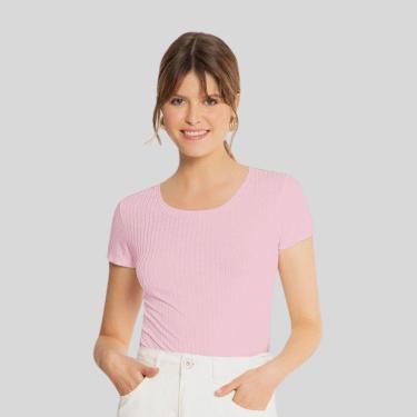 Imagem de BLUSA MANGA CURTA CANELADA-Feminino