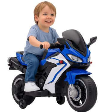 Imagem de Moto Elétrica Bang Toys Infantil Aura G2  com Rodinhas Azul 12V