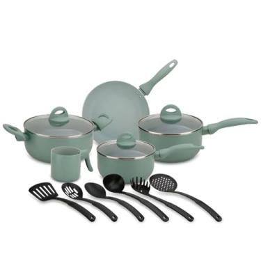 Imagem de Jogo Conjunto de Panelas Antiaderente Mármore 14 Peças com Tampas de Vidro e Acessórios