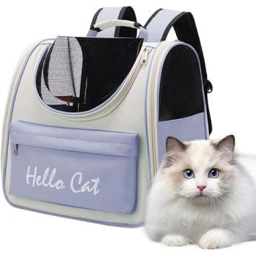 Imagem de Bolsa Mochila Transporte Pet Gato Animais Estimaçao Viagem Passeio Cam