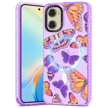 Imagem de Toycamp Capa para Moto G Stylus 5G 2024 - Compatível com MagSafe Women Girls Cute Phone Cover Magnetic com proteção à prova de choque feminina designer Funda para Motorola G Stylus 5G 2024, borboleta