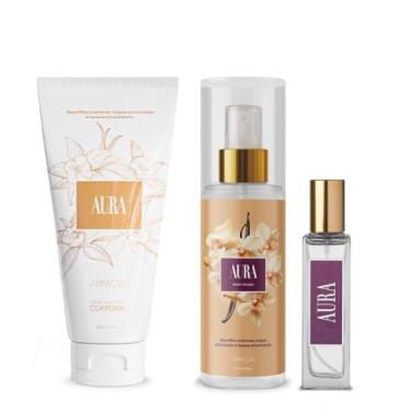 Imagem de Kit Aura Creme Hidratante 200g Body Splash 200ml e Perfume 30ml by Primacial