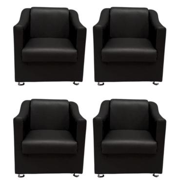 Imagem de Kit 4 Poltronas Decorativas Sofia Para Recepção Salão Consultório Corino