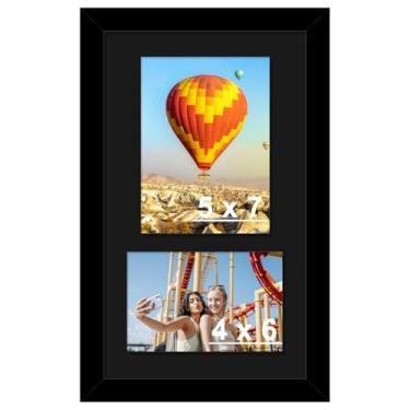 Imagem de HEYTUYA Molduras de madeira para colagem de 20 x 35 cm, tela de 10 x 15 x 18 com tapete ou 20 x 35 sem tapete, moldura para pendurar na parede com 2 aberturas com acrílico resistente a quebras, tapete