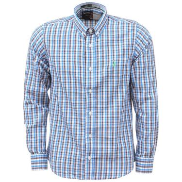 Imagem de Camisa Xadrez Masculina Manga Longa Azul Austin Western 38372
