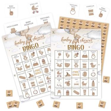 Imagem de Jogos de chá de bebê, cartas de bingo, jogo de bingo com tema de urso, jogo de chuveiro para amigos da família, grandes atividades em grupo multijogador, presentes de aniversário de festa de urso -14