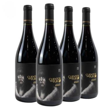 Imagem de Kit com 4 - Vinho Tinto Pinot Noir Reserva Cuentos Del Fuego 750ml