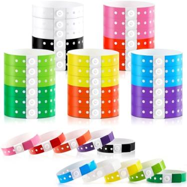 Imagem de 600 pulseiras de plástico para eventos, pulseira de vinil multicolorida, pulseira de plástico, pulseiras de festa, para eventos, pulseiras coloridas, pulseiras de plástico, pulseiras de identificação para concertos, carnavais