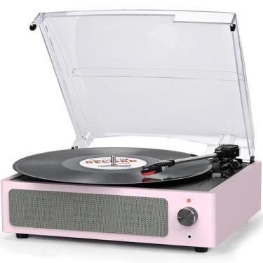 Imagem de Toca-discos de vinil seasonlife Pale Pink 3 Speed 3 Size