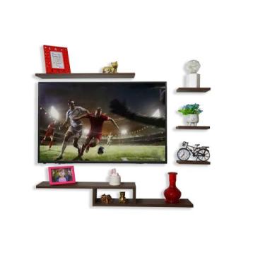 Imagem de Kit Rack Suspenso Tv Com 5 Nichos Premium Organizador Livros - Hayner,