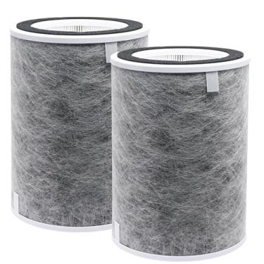 Imagem de Pacote com 2 filtros de substituição HEPA H13 verdadeiros compatíveis com purificador de ar Shark HP301, HP302 MAX, HP201 HP202 HP232 e HC501 HC502 MAX, número de peça HE2FKBASMB, HE2FKBAS, HE2FKPET