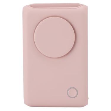 Imagem de Asixxsix Ventilador portátil de mão, 3 velocidades, recarregável, silencioso, com clipe para pendurar no pescoço ou na cintura, ventilador de pescoço para ciclismo e viagens (Rosa)