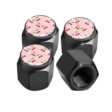 Imagem de Pacote com 4 tampas de haste de válvula de pneu, tampas de haste de roda de carro, tampas de válvula de ar de alumínio, ajuste universal para carros, SUVs, caminhões, bicicletas e motocicletas