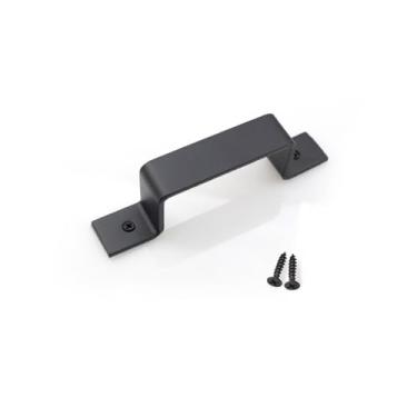 Imagem de Maçaneta de porta de celeiro simples, maçaneta rústica para porta de correr, ferragem, aço carbono preto, puxador de por