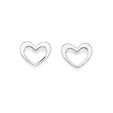 Imagem de Brinco Coração Vazado Prata 925 Rommanel 820228, Prata