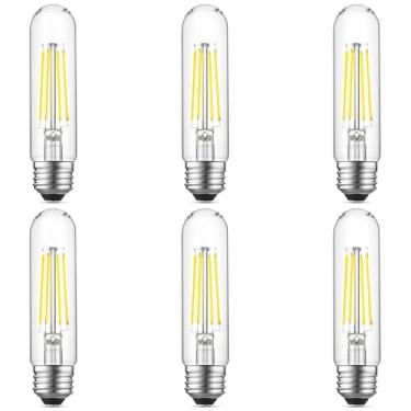 Imagem de Gozelux Lâmpada LED E26 de 6 W igual a 60 watts luz do dia 5000K E26 lâmpada Edison AC120V 750lm regulável de 5 polegadas de comprimento tubular T10 lâmpada LED para pingente rústico, lustres