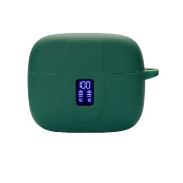 Imagem de smaate Capa de fone de ouvido compatível com TAGRY X08 sem fio, capa protetora de silicone com chaveiro, com janela para tela de LED, verde