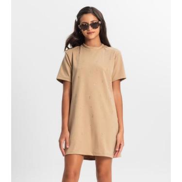 Imagem de Vestido Juvenil Com Strass Minty Marrom, 14, Marrom