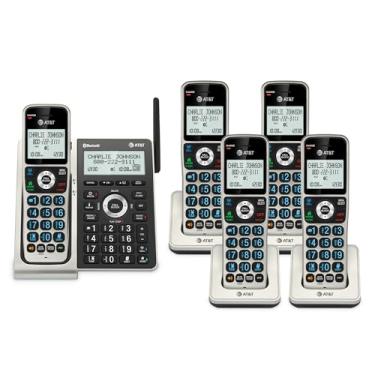 Imagem de AT&T - Telefone sem fios 5 com Bluetooth, telefones fixos para casa, sistema de resposta, bloqueador de chamadas inteligente, alcance estendido DECT 6.0, visualização retroiluminada de 2