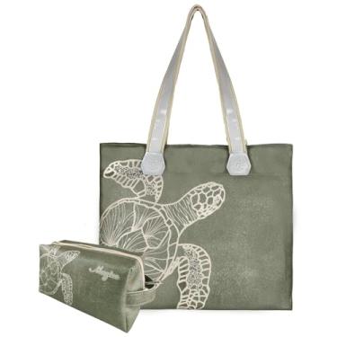 Imagem de Bolsa Feminina Praia Com Relevo 3D Necessaire Tartaruga Magicc BN-244