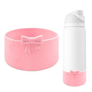 Imagem de GAISHION Bota de arco de silicone compatível com garrafas de água Owala de 946 ml, capa protetora antiderrapante para garrafas de água de aço inoxidável FreeSip, Twist e Flip - Rosa