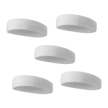 Imagem de Toyvian 5 faixas de cabelo esportivas elásticas para ioga, corrida, fitness, confortáveis e absorventes para basquete, beisebol, spa, lavagem de rosto e muito mais