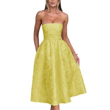 Imagem de Vestidos de boas-vindas sem alças de verão com bolsos, espartilho A Li