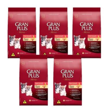 Imagem de Kit 5Un Ração Granplus Menu Cães Filhotes Porte Mini Sabor - Gran Plus