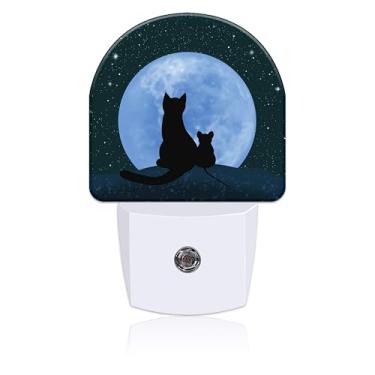 Imagem de Uiaoiais Luzes noturnas com luz noturna para gatos e ratos, luz noturna conectada à parede, sensor de crepúsculo ao amanhecer, luz noturna de LED para decoração de quarto de crianças, meninas, meninos