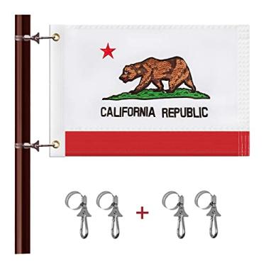 Imagem de MELIUDEY Kits de bandeira marinha de 30 x 45 cm com 4 polos - Bandeira de barco americana com 50 estrelas para barco e iate