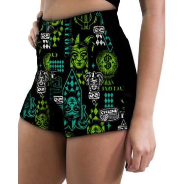 Imagem de Short Feminino Cyclone Veludo Cash Joker Light, Preto, Verde, P