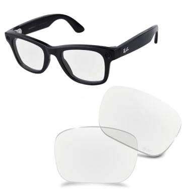 Imagem de AOZAN Lentes de reposição ANSI Z87.1 para óculos de sol RayBan Meta Wayfarer RW4006 50 mm, Bloco de luz azul transparente HD, RW4006 50mm