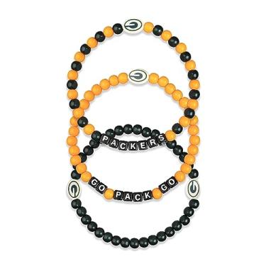Imagem de FOCO Green Bay Packers NFL pacote com 3 pulseiras da amizade com contas