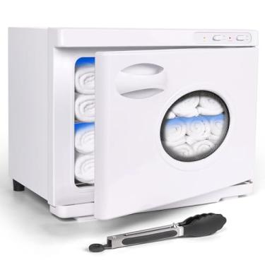 Imagem de Aquecedor de toalha quente de 23 L, grande capacidade, aquecedor de toalhas profissional com janela transparente, aquecedores de toalhas spa para esteticista, salão e banheiro (branco)