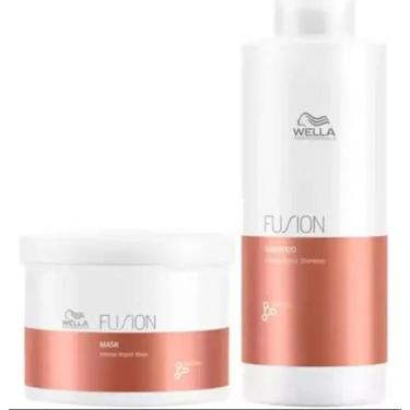Imagem de Kit Wella Fusion Shampoo 1L e Máscara 500ml - Wella Professionals