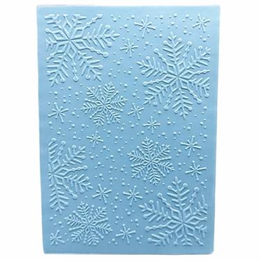 Imagem de Pasta de plástico 3D em relevo para Natal e inverno textura de flocos de neve 12 x 18 cm para fazer cartões, faça você mesmo, scrapbooking, papel, artesanato, artesanato, scrapbook, artes, decoração