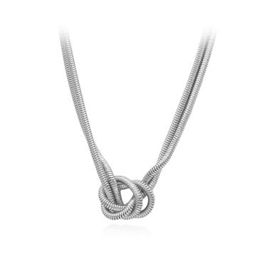 Imagem de Colar de corrente de cobra de camada dupla para mulheres - gargantilha punk grossa em camadas, colar hip hop ousado, minimalista, gótico Y2K, joias modernas, Zinco, Sem Pedra Preciosa