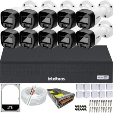 Imagem de Kit 10 Câmeras 1220B Full Color Intelbras Dvr Mhdx 16ch 1TB colorido d