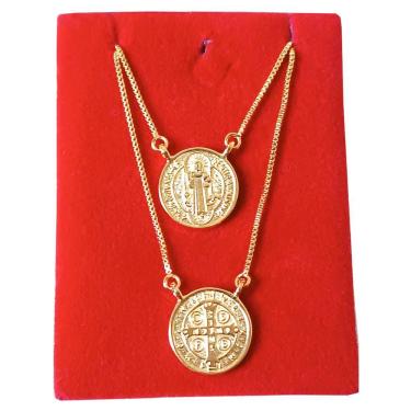 Imagem de  Escapulário 70Cm São Bento Folheado A Ouro Ronnelly