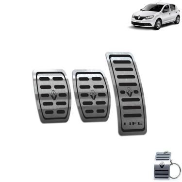 Imagem de Pedaleira Manual Aço Inox Renault Sandero Life Preto