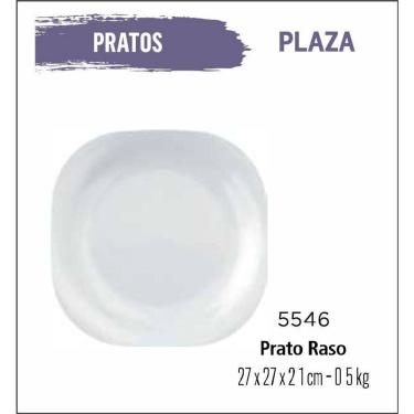 Imagem de Jogo De Prato Plaza 04 Pratos Rasos - 27Cm Vidro Branco