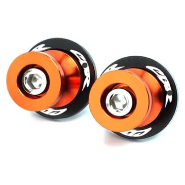 Imagem de BYYINGSUS Carretéis de braço oscilante parafusos de suporte parafusos CNC M8 peças de motocicleta compatíveis com CB650R CBR CBR650R CB 650 CBR650F CBR650 CBR650R CB (laranja)