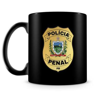 Imagem de Caneca de Cerâmica Preta da Polícia Penal da Paraíba - 325ml - Amo Can