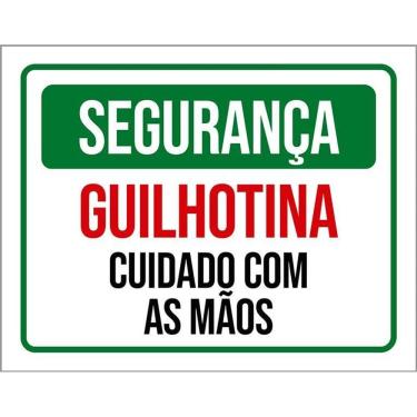 Imagem de Placa Segurança Guilhotina Cuidado Com As Mãos 36X46